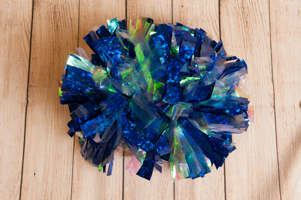 Iridescent/Holographic Mixed Material Cheer Poms